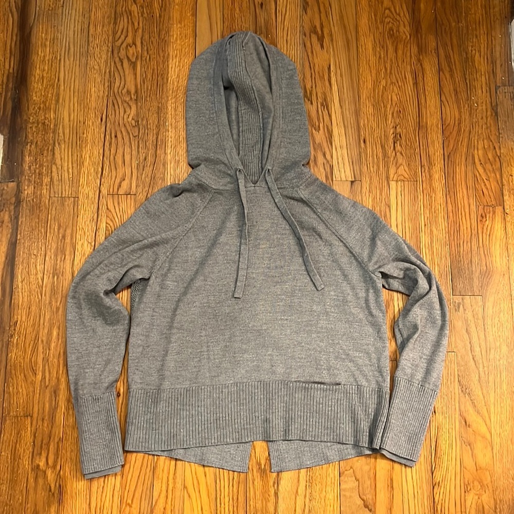 Grey hooded athleta sweater